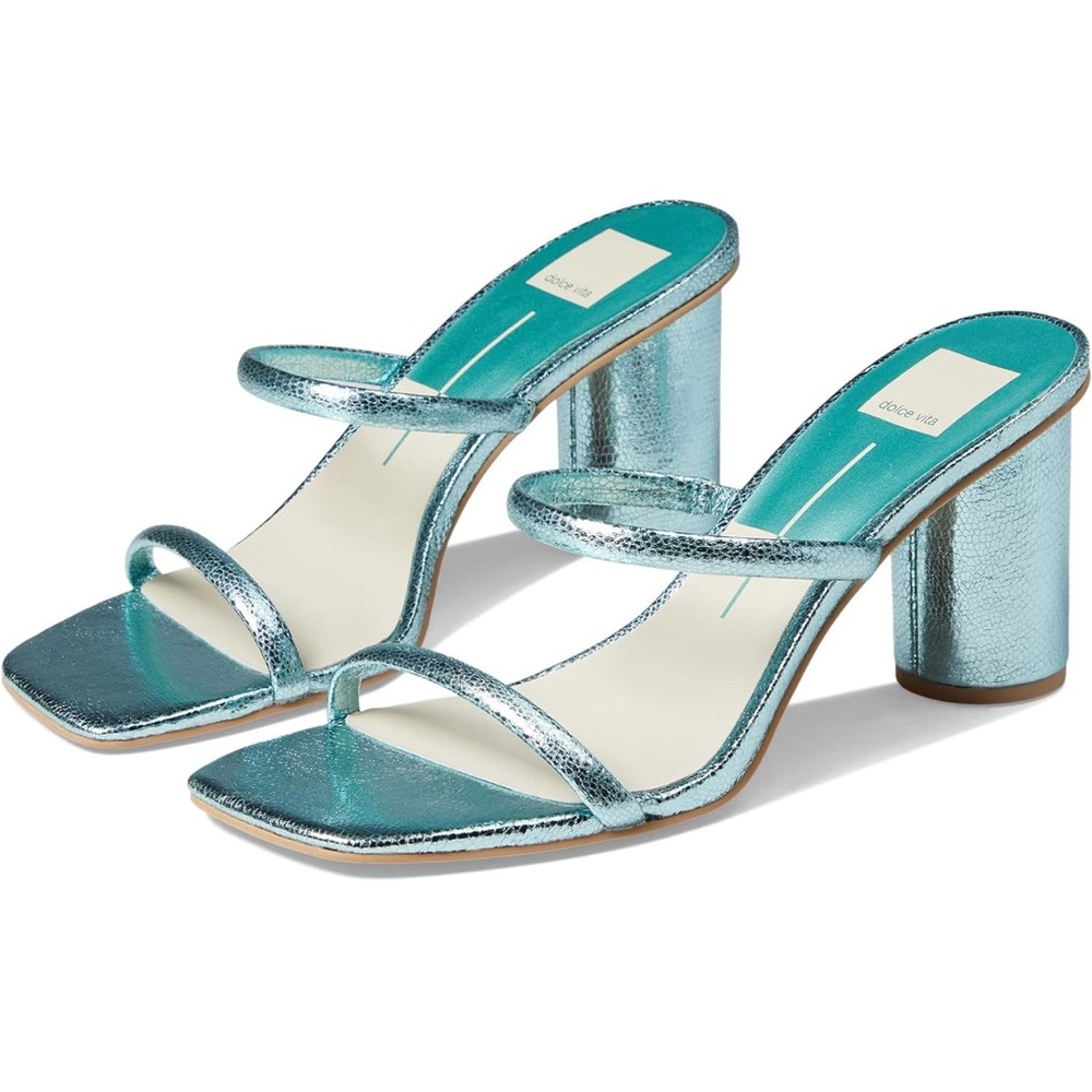 Dolce Vita Electric Blue Women's Block Stella Heel Sandals - Picture 3 of 3